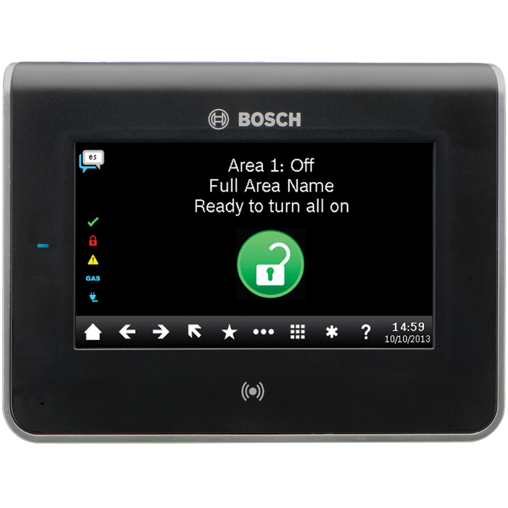 BOSCH G-SERIES HARDWIRED TOUCHSCREEN WITH PROX READER BLACK 4 x ZONE 1 x OUTPUT 4.3