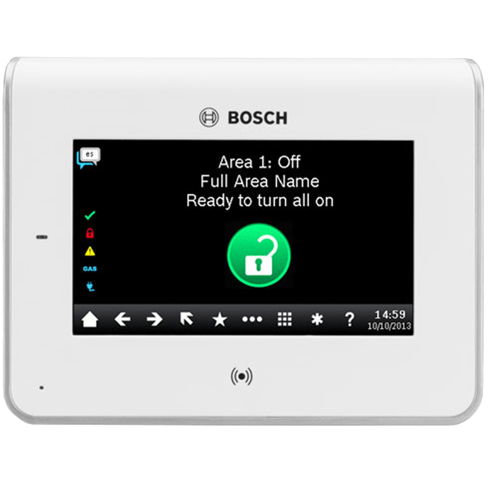 BOSCH G-SERIES HARDWIRED TOUCHSCREEN WITH PROX READER WHITE 4 x ZONE 1 x OUTPUT 4.3