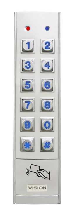 BOSCH SOL 6000 HARDWIRED KEYPAD WITH PROX 6x2 SLIM/ MULLION SMARTCARD SILVER 1 x SPDT OUTPUT 1 INPUT (DRY) WITH BACKLIT PLASTIC WALL MOUNT IP67 10-14VDC