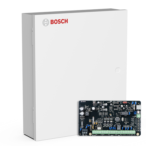 BOSCH SOLUTION 2000 HARDWIRED ALARM PANEL WITH ENCLOSURE WHITE 8 x ZONE NOT EXPANDABLE 4 x OUTPUT 2 AREAS 32 USERS 4 KEYPAD 256 EVENTS PCB ENCLOSURE MOUNT BUILT IN PSTN 18VAC