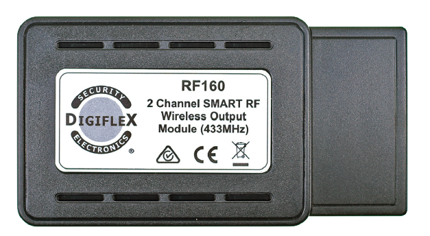 DIGIFLEX WIRELESS RECEIVER BLACK 1 x DPDT OUTPUT PLASTIC WALL MOUNT 433MHz 9-28V AC/DC 2 CHANNEL RECEIVER ** REQUIRES RF120/ RF121 TO COMMUNICATE TO SOLUTION 6000 PANEL **