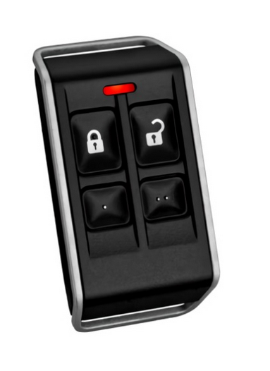 BOSCH RADION SERIES WIRELESS ENCRYPTED KEYFOB TRANSMITTER DELUXE BLACK CASE 4 BUTTON SUITS RFRC-STR2 RF3212E AND B810 RECEIVERS 433MHZ TAKES 1 X CR2032 BATTERY