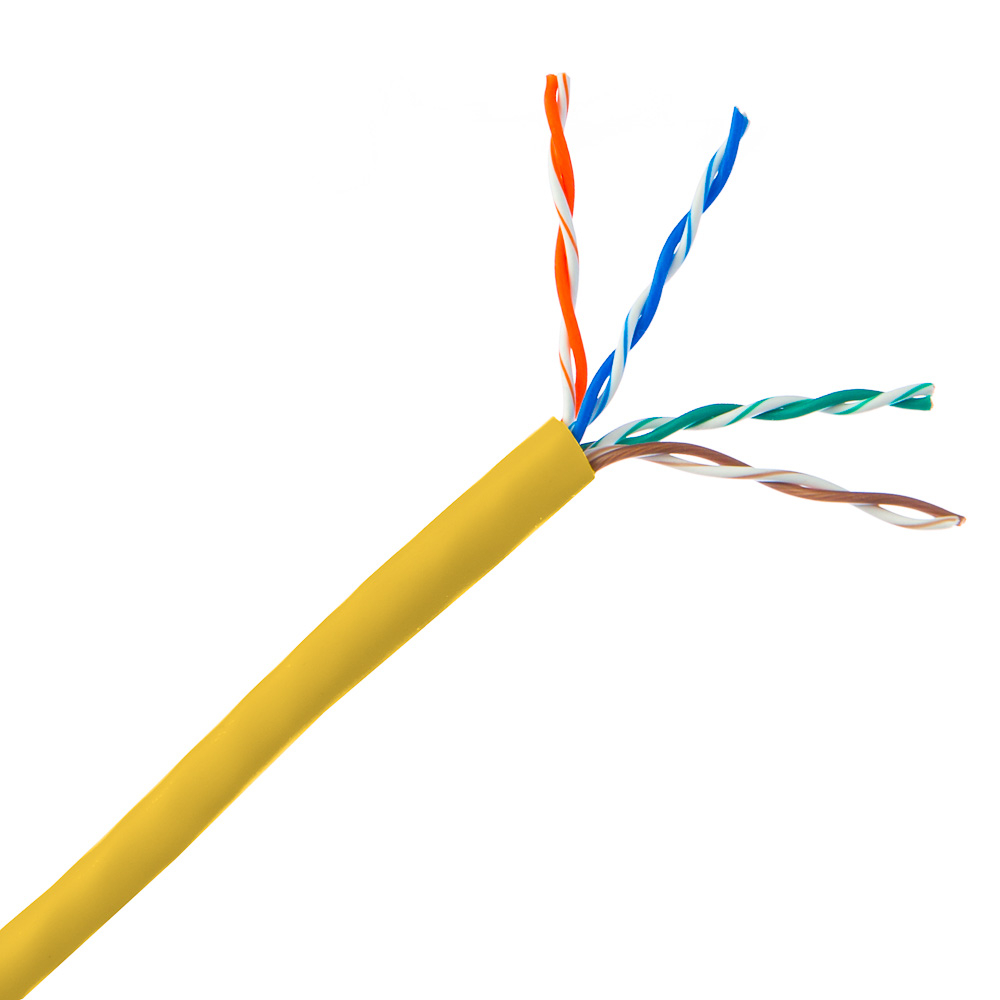CAT5E 24AWG 4 PAIR TWISTED UNSCREENED PVC SHEATH 305M YELLOW
