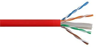 CAT6 23AWG 4 PAIR TWISTED UNSCREENED PVC SHEATH 305M RED