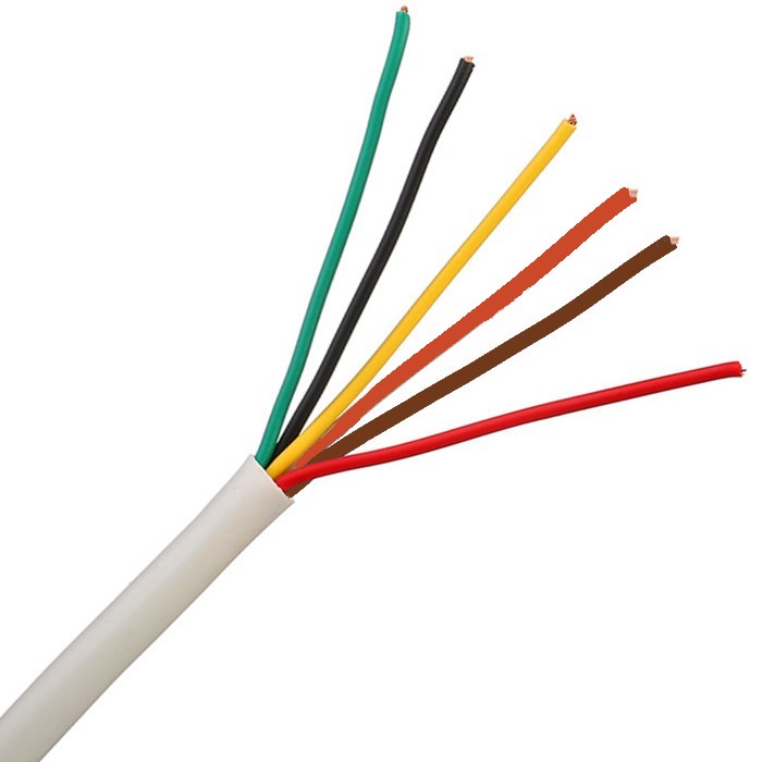 SECURITY CABLE 14/0.20 6 CORE UNSCREENED PVC SHEATH 100M WHITE