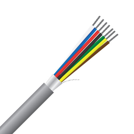 SECURITY CABLE 14/0.20 7 CORE SHIELDED PVC SHEATH 100M GREY