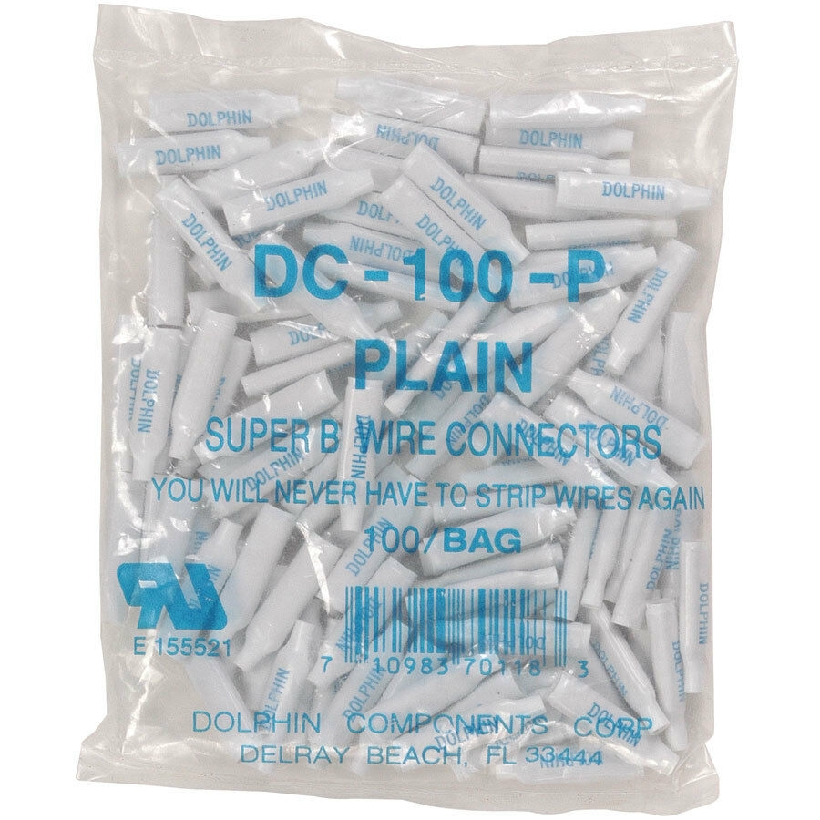 DC-100-P  Dolphin Super B Connector  White (for dry areas) Bag of 100