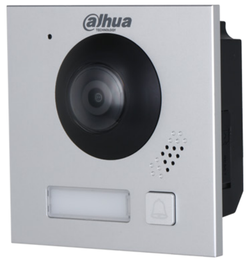 DAHUA SIP2.0 IP OR 2-WIRE INTERCOM 1 BUTTON AUDIO/VIDEO DOOR STATION SILVER APARTMENT/RESIDENTIAL MECHANICAL BUTTON 2MP 170° METAL 48VDC/48V POE SW/2-WIRE SWITCH(VTNS2003B-2)