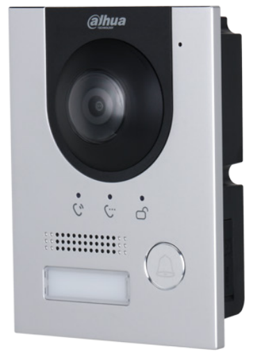 DAHUA SIP2.0 IP OR 2-WIRE INTERCOM 1 BUTTON AUDIO/VIDEO DOOR STATION SILVER RESIDENTIAL MECHANICAL BUTTON 2MP 170° METAL 48VDC/48V POE SW/2-WIRE SWITCH(VTNS2003B-2)