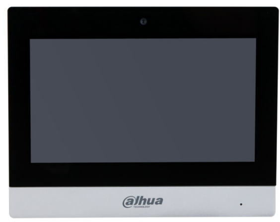 DAHUA SIP2.0 WIFI OR IP INTERCOM MONITOR WITH WIFI BLACK WITH SILVER APARTMENT/RESIDENTIAL 7 INCH DISPLAY CAPACITIVE TOUCHSCREEN 2MP 84° METAL 12-24VDC/ 48V POE SW