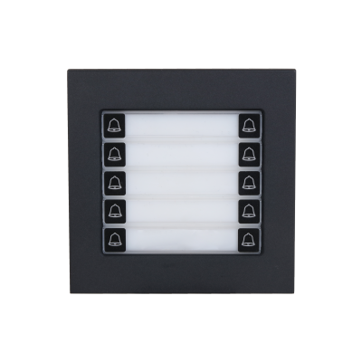 DAHUA 10 BUTTON MODULE ON 5 ROWS BLACK APARTMENT/COMMERCIAL METAL IP65 IK07 POWER BY BUS CONTROLLER