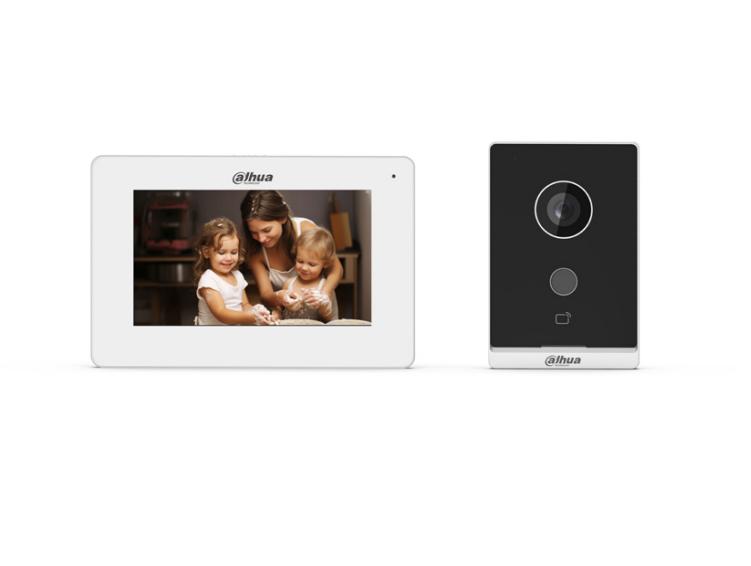 DHI-KTW01-S2 RESIDENTIAL IP WIFI VIDEO INTERCOM KIT INCLUDE 1x 2MP 1-BUTTON VIDEO DOOR STATION BLACK PLASTIC SURFACE MOUNT 1x 7