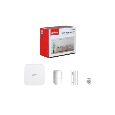 DAHUA DHI-ART-ARC3800H-03-FW2 AIRSHIELD WIRELESS ALM KIT INCLUDE 1x BLACK WIRELESS HUB2 ALARM PANEL WITH LTE 1x BLACK WIRELESS PET PIR 1x BLACK 4 BUTTON REMOTE 1x BLACK DOOR REED ALL DEVICES COME WITH LITHIUM ION BATTERY