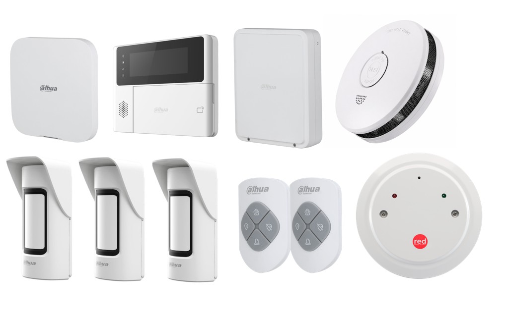 DAHUA AIRSHIELD W/LESS ALM KIT INC 1x W/LESS HUB2 ALM PANEL 1x KEYPAD 3x WHT W/LESS PET ANTIMASK PIRs 2x KEYFOB 1x MULTI I/O TRANS 1x RELAY UNIT 1x O/D SIREN 1x I/D SIREN 1x SMOKE ALARM
