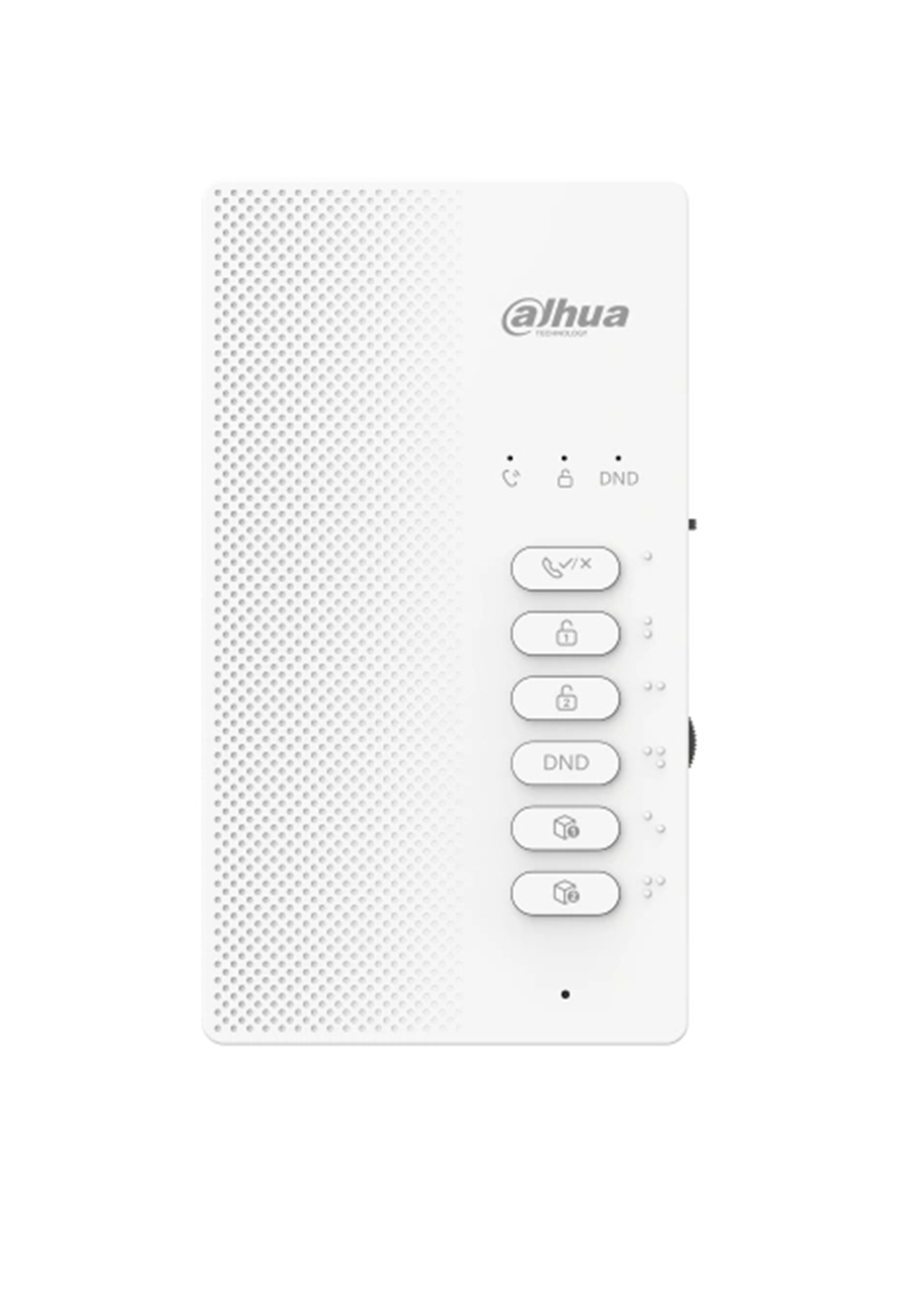 VT 2-WIRE INTERCOM MONITOR WHITE MECHANICAL BUTTON PLASTIC 2 x ALARM INPUT WITH CLIENT SIDE SPEAKER POWER BY BUS CONTROLLER
