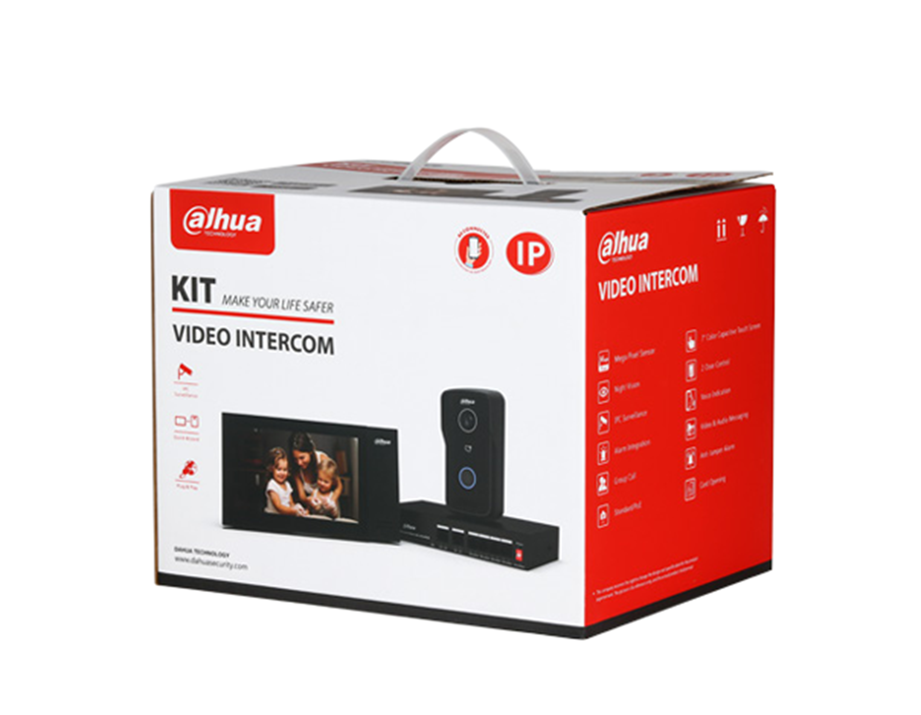 DAHUA DHI-KTP02-S3 IP VIDEO INTERCOM KIT 7 INCH TOUCHSCREEN 2MP RFID DOOR STATION POE IP65 BLACK