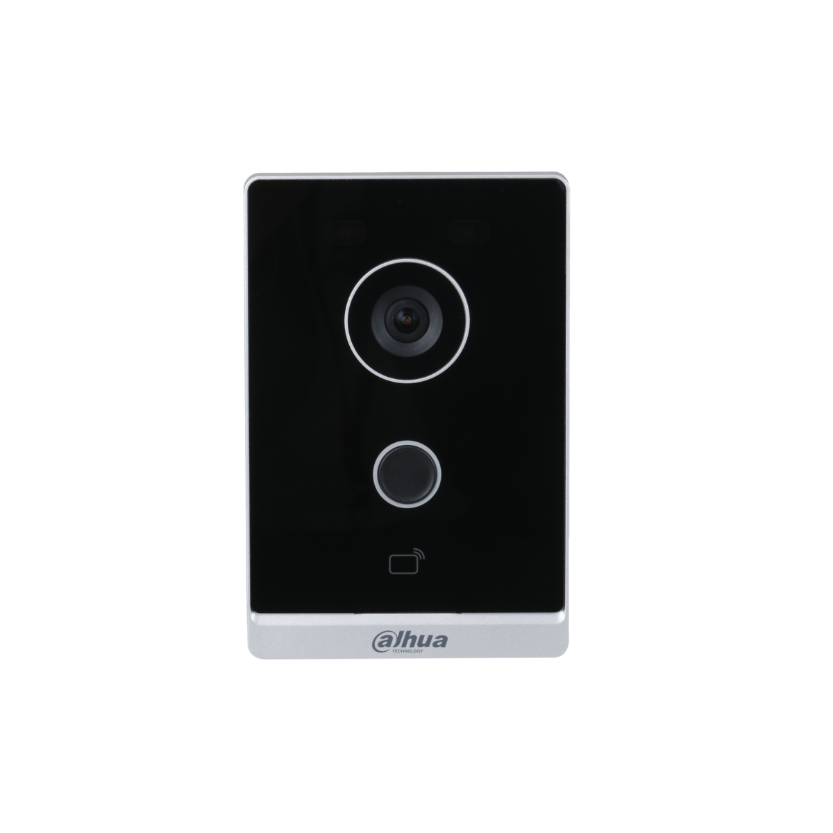DAHUA SIP2.0 IP INTERCOM 1 BUTTON AUDIO/VIDEO DOOR STATION BLACK WITH SILVER RESIDENTIAL MECHANICAL BUTTON 2MP 142° PLASTIC 12VDC/48V POE SWITCH