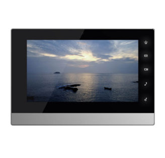 DAHUA SIP2.0 IP INTERCOM MONITOR BLACK APARTMENT/RESIDENTIAL 7 INCH DISPLAY RESISTIVE TOUCHSCREEN PLASTIC 12VDC/24V POE SWITCH(VTNS1060A)