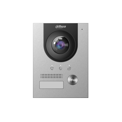 DAHUA SIP2.0 IP OR 2-WIRE INTERCOM 1 BUTTON AUDIO/VIDEO DOOR STATION SILVER RESIDENTIAL MECHANICAL BUTTON 2MP 176° METAL 48VDC/48V POE SW/2-WIRE SWITCH(VTNS2003B-2)