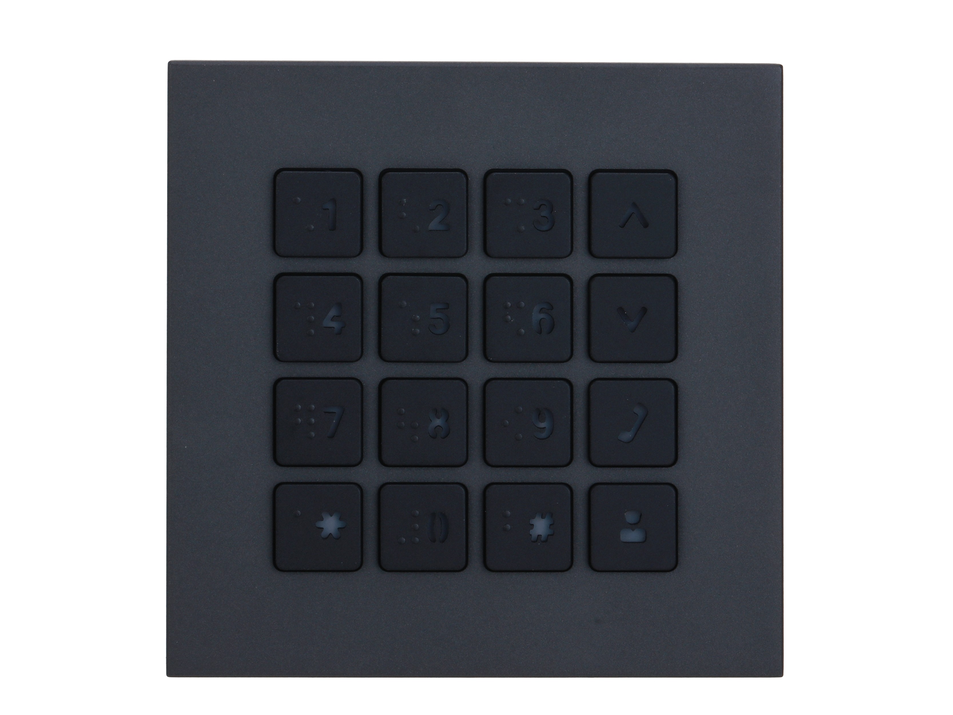 DAHUA SIP2.0 IP OR 2-WIRE INTERCOM KEYPAD MODULE BLACK APARTMENT/RESIDENTIAL MECHANICAL BUTTON METAL POWER BY BUS CONTROLLER