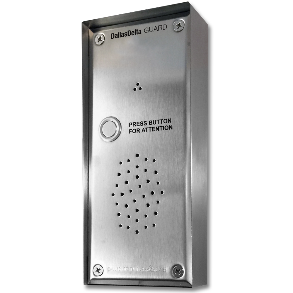 GUARD SERIES 3G/ 4G SIM 1 BUTTON AUDIO DOOR STATION SILVER RESIDENTIAL/COMMERCIAL MECHANICAL BUTTON STAINLESS STEEL 11-28VDC