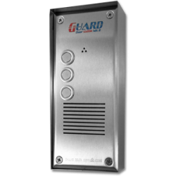 GUARD SERIES 3G/ 4G SIM 3 BUTTON AUDIO DOOR STATION SILVER RESIDENTIAL/COMMERCIAL MECHANICAL BUTTON STAINLESS STEEL 11-28VDC