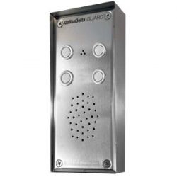 GUARD SERIES 3G/ 4G SIM 4 BUTTON AUDIO DOOR STATION SILVER RESIDENTIAL/COMMERCIAL MECHANICAL BUTTON STAINLESS STEEL 11-28VDC