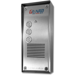 GUARD SERIES GSM INTERCOM 3 BUTTON AUDIO DOOR STATION SILVER RESIDENTIAL/COMMERCIAL MECHANICAL BUTTON STAINLESS STEEL 11-28VDC