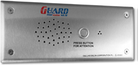 GUARD SERIES 2-WIRE INTERCOM 1 BUTTON AUDIO DOOR STATION SILVER RESIDENTIAL/COMMERCIAL MECHANICAL BUTTON STAINLESS STEEL LINE POWERED(24-50VDC)