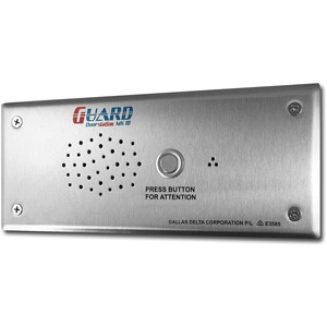 GUARD SERIES IP/ VOIP 1 BUTTON AUDIO DOOR STATION SILVER RESIDENTIAL/COMMERCIAL MECHANICAL BUTTON STAINLESS STEEL 9-50VDC/48V POE SWITCH