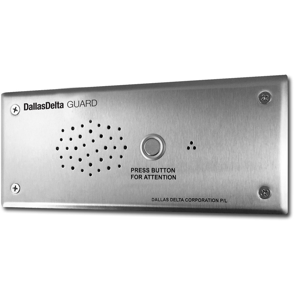 GUARD SERIES IP/ VOIP 1 BUTTON AUDIO DOOR STATION SILVER RESIDENTIAL/COMMERCIAL MECHANICAL BUTTON STAINLESS STEEL 9-50VDC/48V POE SWITCH