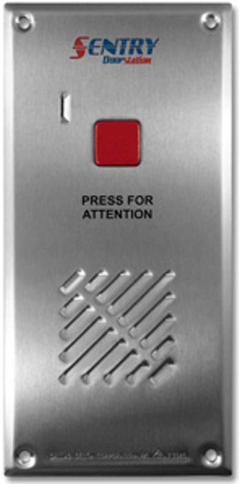 SENTRY SERIES 4-WIRE INTERCOM 1 BUTTON AUDIO DOOR STATION - MASTER SILVER RESIDENTIAL/COMMERCIAL MECHANICAL BUTTON STAINLESS STEEL 9-20VDC