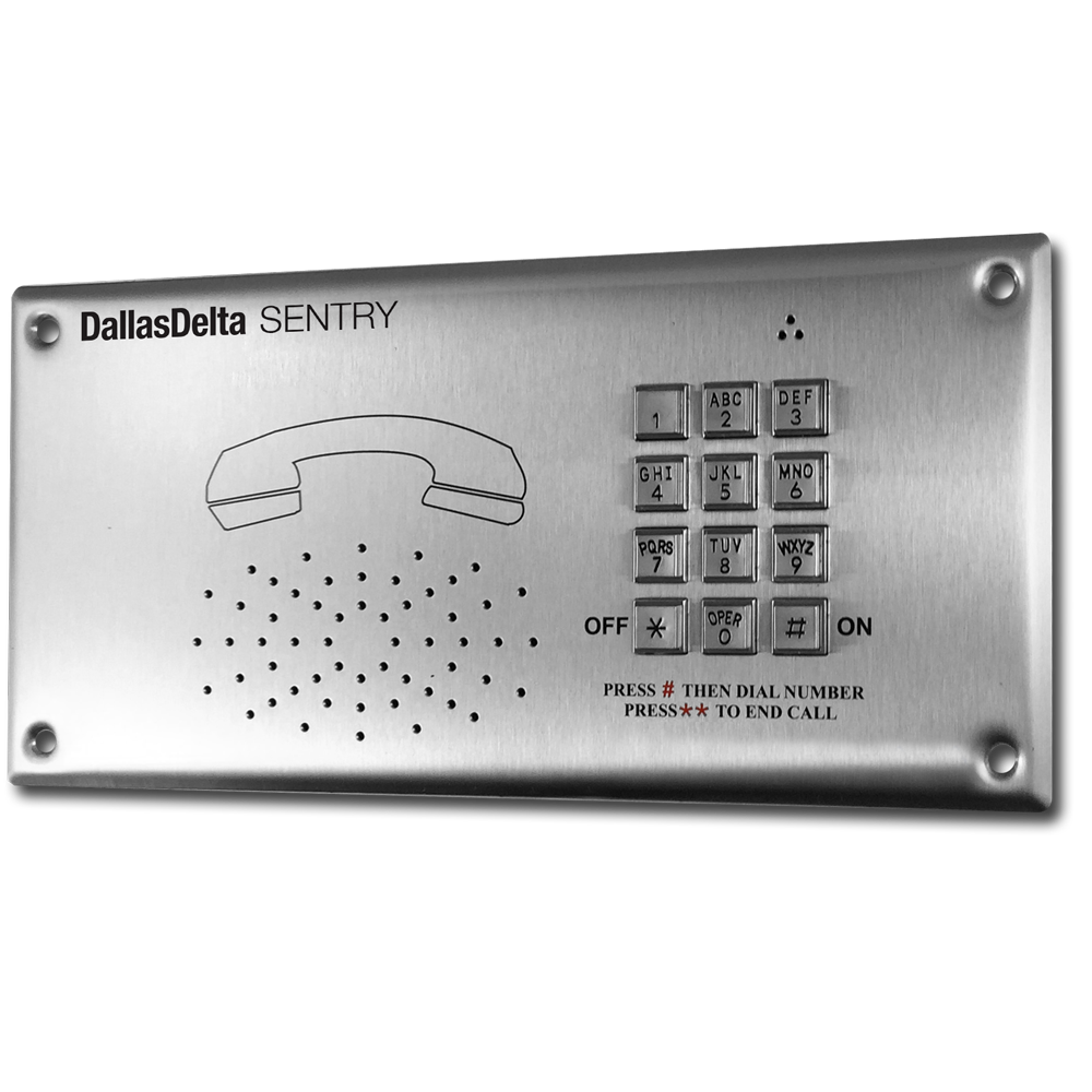 SENTRY SERIES 4-WIRE INTERCOM KEYPAD & AUDIO DOOR STATION SILVER RESIDENTIAL/COMMERCIAL MECHANICAL BUTTON STAINLESS STEEL 9-20VDC