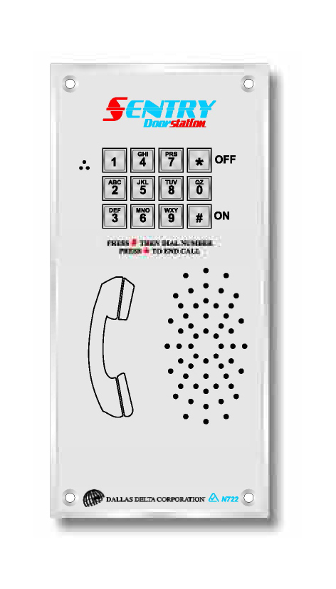 SENTRY SERIES 4-WIRE INTERCOM KEYPAD & AUDIO DOOR STATION SILVER APARTMENT/RESIDENTIAL/COMMERCIAL MECHANICAL BUTTON STAINLESS STEEL 9-20VDC