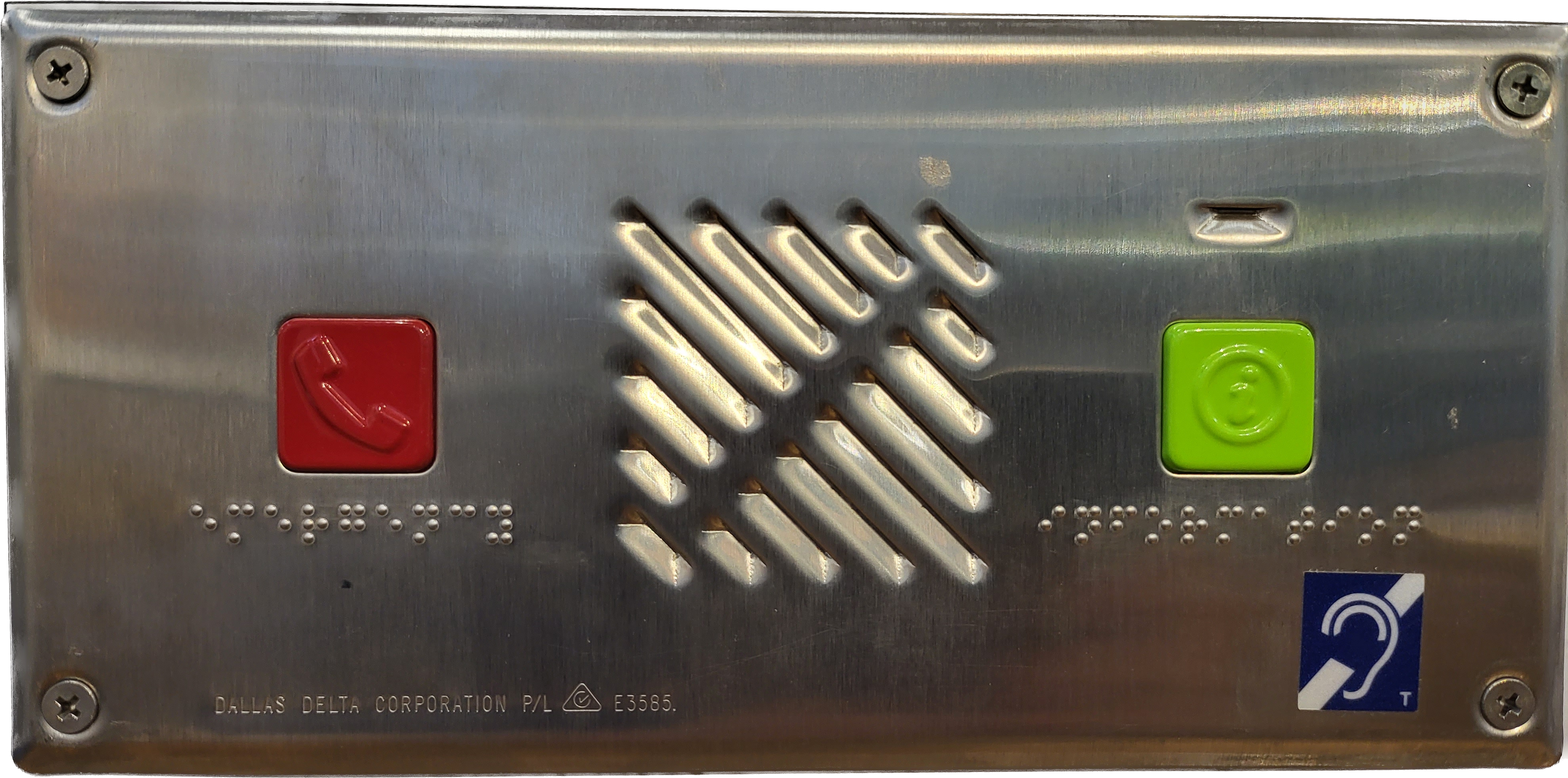 SENTRY VOIP SERIES 2 BUTTON HORIZONTAL WITH BACK BOX & BRAIL ON FACEPLATE PTC (VICTORIA WORDING) WITH RAISED BUTTONS & HEARING AUGMENTATION