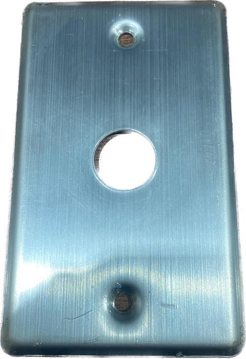 L19BK LARGE BLANK STAINLESS STEEL PLATE, GPO SIZE, 19MM HOLE SEMI CURVED