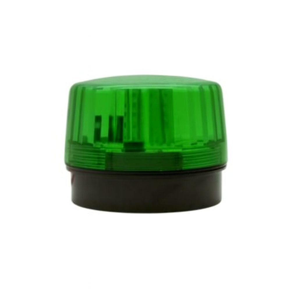 DFM LARGE WARNING STROBE WITH BUILT-IN SIREN GREEN 9-30V DC IP65