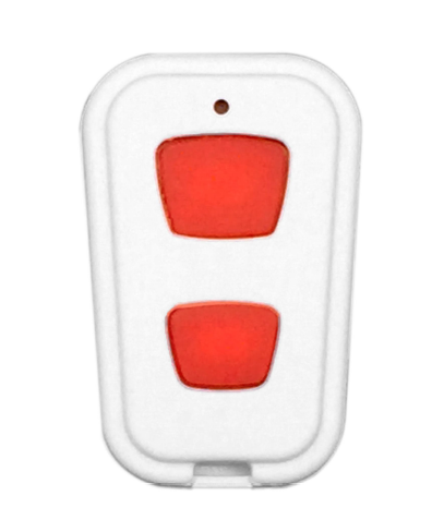 RTO02 2-BUTTON PENDANT RED BUTTONS IP66 433.92MHZ OPEN AIR UPTO 100M DISTANCE 2 x 2032 BATTERY 3 YEAR LIFE