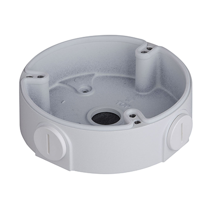 DAHUA JUNCTION BOX WITHOUT LID SUITS EYEBALL/ TURRET/ DOME/ UFO/ MINI DOME WHITE ALUMINIUM 1 KG MAX LOAD 0.19 KG