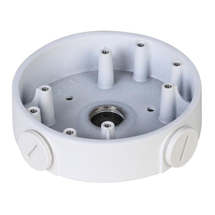 DAHUA JUNCTION BOX WITHOUT LID SUITS EYEBALL/ WEDGE/ TURRET WHITE ALUMINIUM 1 KG MAX LOAD 0.16 KG