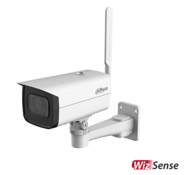 WIZSENSE SERIES IP CAMERA WHITE AI 4G 2MP/1080P H.264/4+/5/5+ BULLET 120 WDR PLASTIC/METAL 2.8MM FIXED LENS STARLIGHT IR 50M IP67 BUILT IN MIC AUDIO IN AUDIO OUT 2 x ALARM IN 2 x ALARM OUT SUPPORT UP TO 256GB SD 12VDC