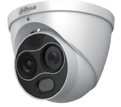 EUREKA SERIES IP CAMERA WHITE AI THERMAL WITH TEMPERATURE 256x192 SENSOR 4MP H.264/5/ MJPEG DOME DIGITAL WDR METAL 3.5 & 4MMFIXED LENS IR 30M POE IP67 WITHOUT MIC AUDIO IN AUDIO OUT 1 x ALARM IN 1 x ALARM OUT SUPPORT UP TO 256GB SD 12VDC