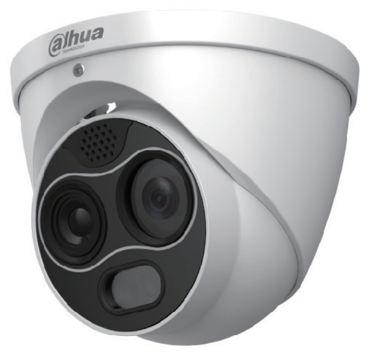 EUREKA SERIES IP CAMERA WHITE AI THERMAL 256x192 SENSOR 4MP H.264/5/ MJPEG TURRET DIGITAL WDR METAL 2MM FIXED LENS IR 30M POE IP67 WITHOUT MIC AUDIO IN AUDIO OUT 2 x ALARM IN 2 x ALARM OUT SUPPORT UP TO 256GB SD 12VDC CORROSION PROOF