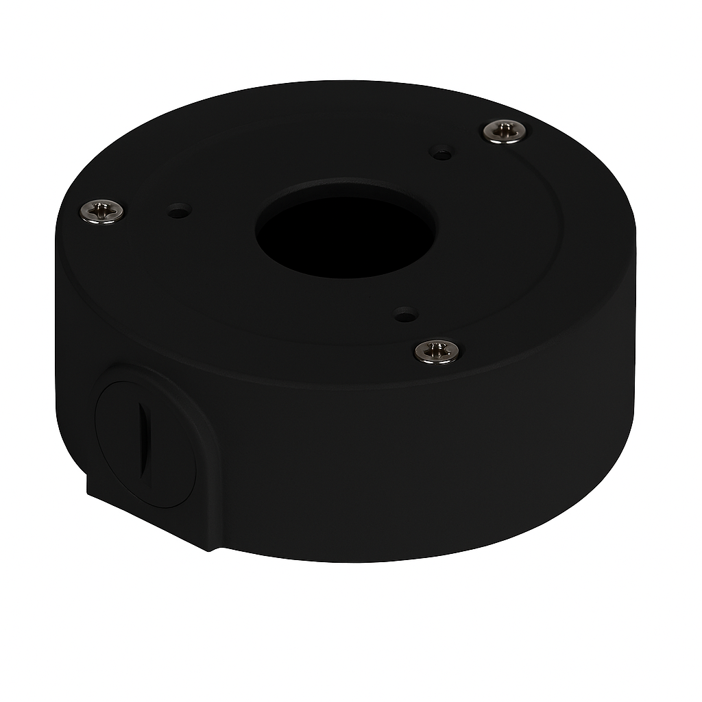 JUNCTION BOX WITH LID BLACK ALUMINIUM/GALVANIZED 1 KG MAX LOAD SUITS EYEBALL/ BULLET 0.26KG