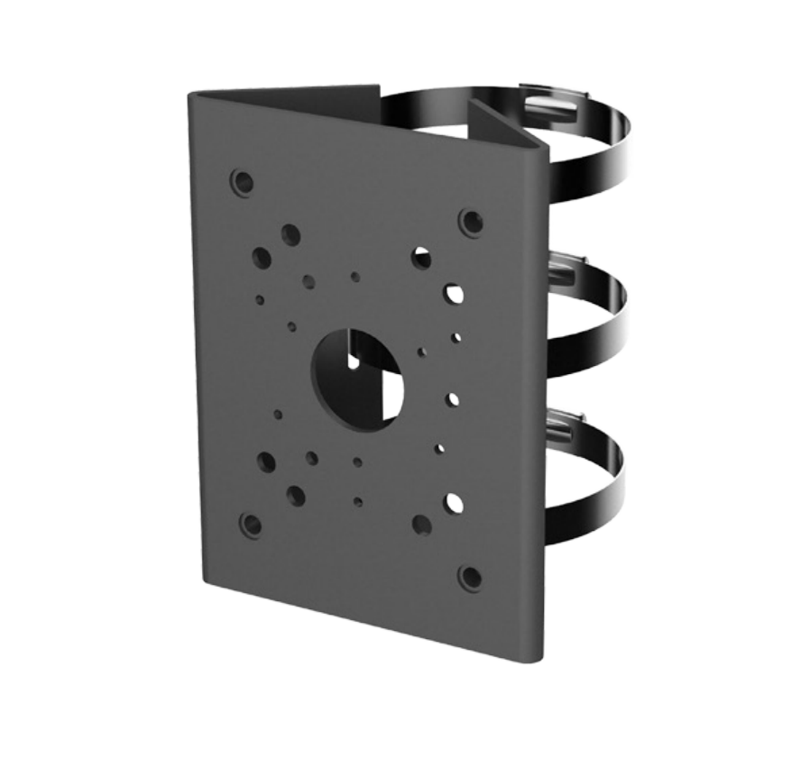 POLE MOUNT BRACKET BLACK GALVANIZED/STAINLESS STEEL SUITS 80-150 (MM) POLE 10 KG MAX LOAD SUITS THERMAL BULLET 1.1KG