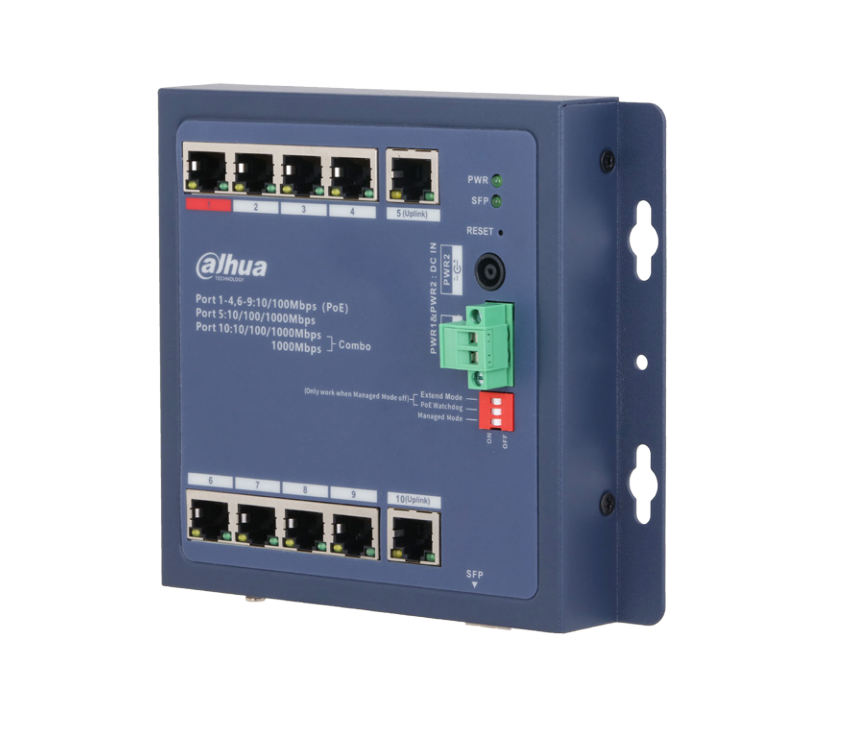 8PORT ( 10P) SWITCH 90W POE TOTAL CAPACITY 8x POE+ (1x Hi-PoE/ PoE++) PLUS 1x 1G SFP/ FIBRE PORT 2x1G UPLINK L2 CLOUD MANAGED BLUE 48-57VDC