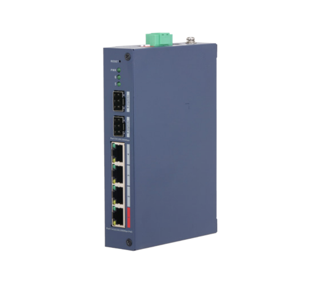 4PORT ( 6P) GIGABIT SWITCH 90W POE TOTAL CAPACITY 4x POE+ (2x Hi-PoE/ PoE++) PLUS 2x 1G SFP/ FIBRE PORT L2 CLOUD MANAGED BLUE 48-57VDC