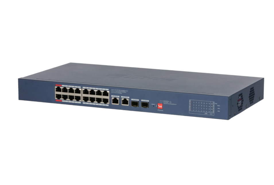 16PORT ( 20P) GIGABIT SWITCH 135W POE TOTAL CAPACITY 16x POE+ (2x Hi-PoE/ PoE++) PLUS 2x 1G SFP/ FIBRE PORT 2x1G UPLINK L2 CLOUD MANAGED BLUE 240VAC