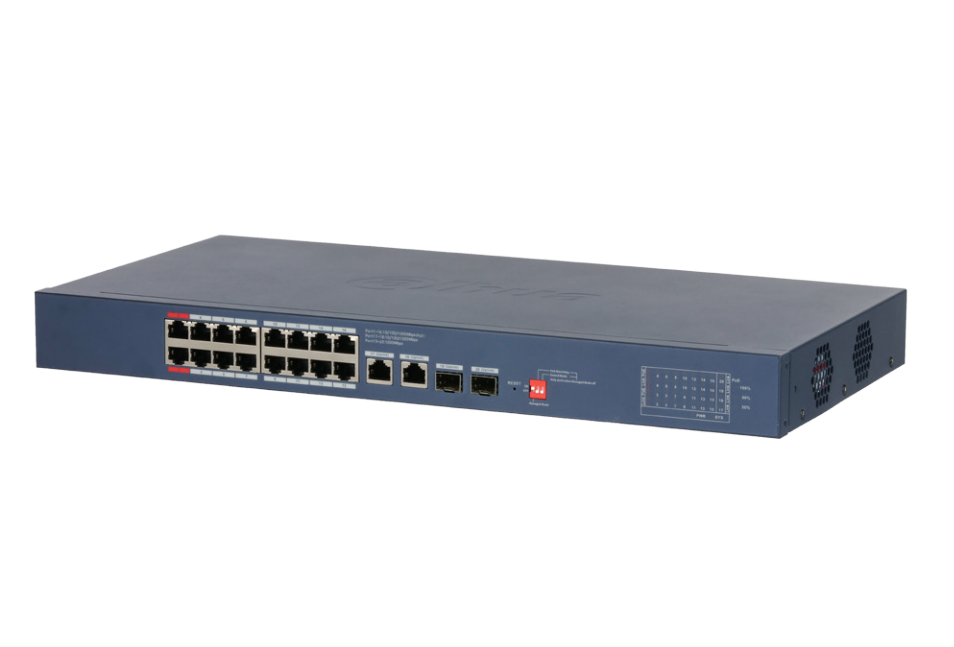 16PORT ( 20P) GIGABIT SWITCH 240W POE TOTAL CAPACITY 16x POE+ (2x Hi-PoE/ PoE++) PLUS 2x 1G SFP/ FIBRE PORT 2x1G UPLINK L2 CLOUD MANAGED BLUE 240VAC