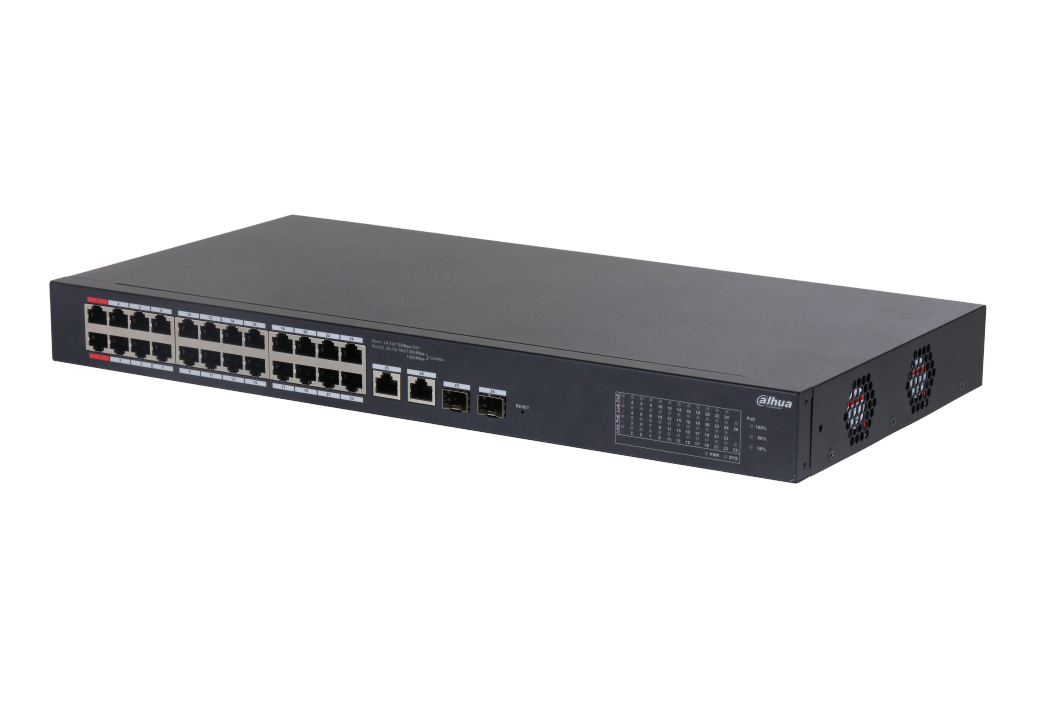 24PORT ( 26P) SWITCH 240W POE TOTAL CAPACITY 24x POE+ (2x Hi-PoE/ PoE++) PLUS 2x 1G SFP/ FIBRE PORT 2x1G UPLINK L2 CLOUD MANAGED BLACK 240VAC